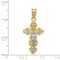 14K Two Tone Gold Small Narrow Cross Crucifix Pendant Charm Jewelry 31 x 14 mm